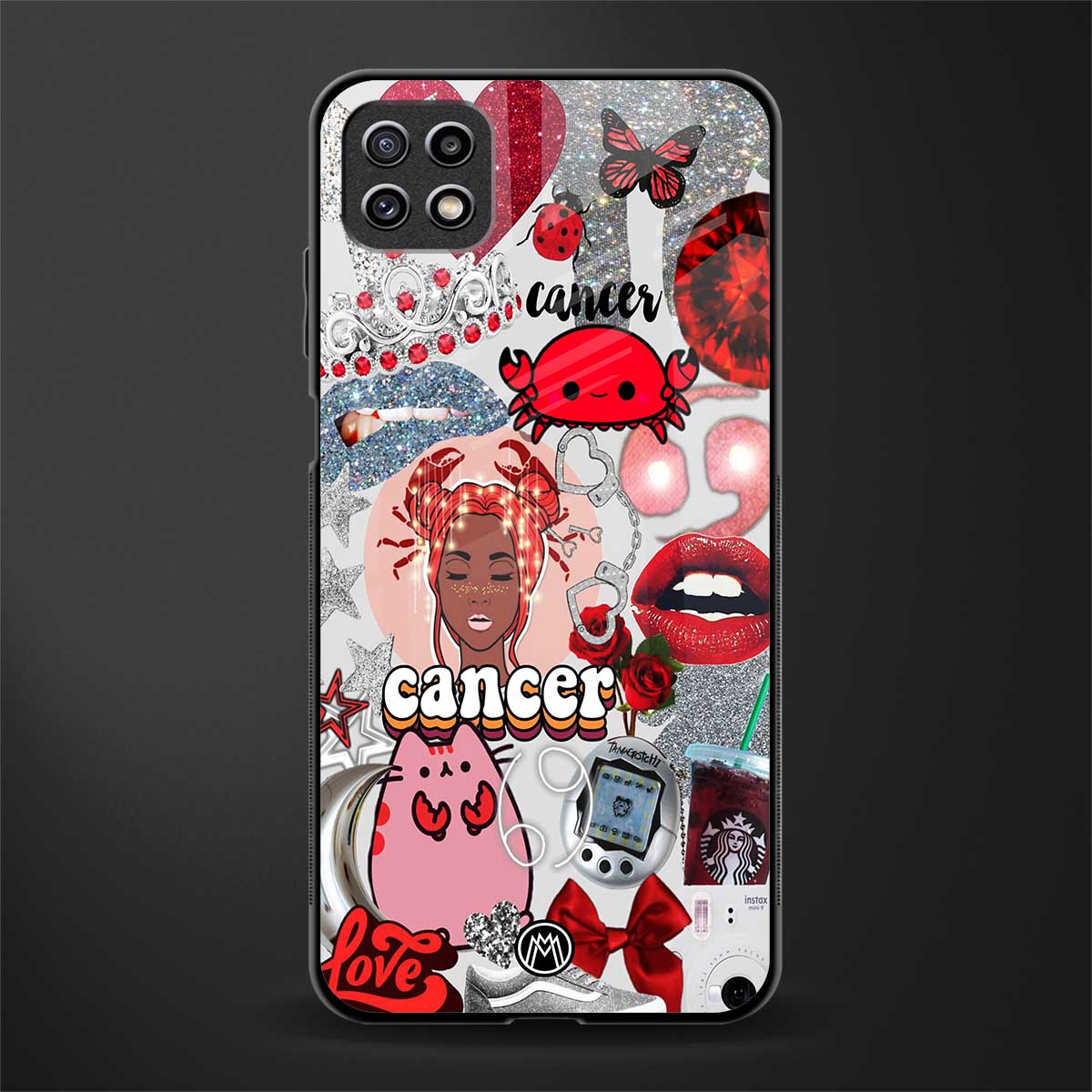 cancer aesthetic collage glass case for samsung galaxy a22 5g image