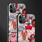 cancer aesthetic collage glass case for iphone 11 pro image-2