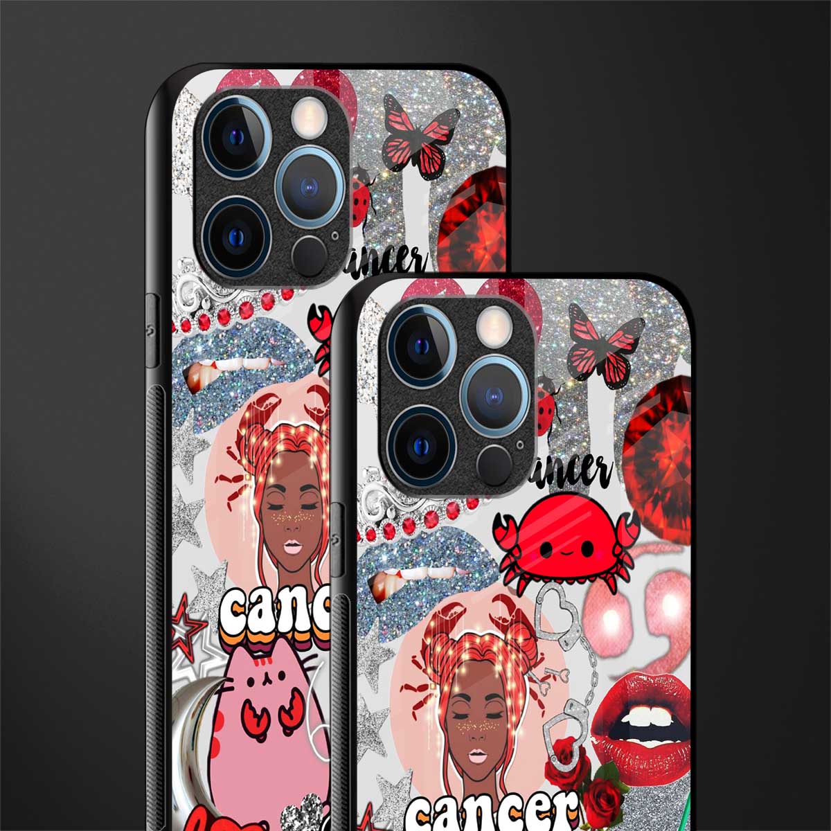 cancer aesthetic collage glass case for iphone 12 pro image-2