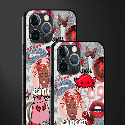 cancer aesthetic collage glass case for iphone 12 pro image-2