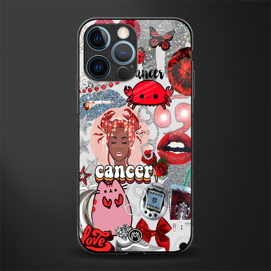 cancer aesthetic collage glass case for iphone 12 pro image