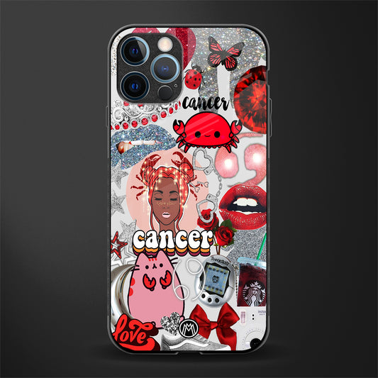 cancer aesthetic collage glass case for iphone 12 pro max image