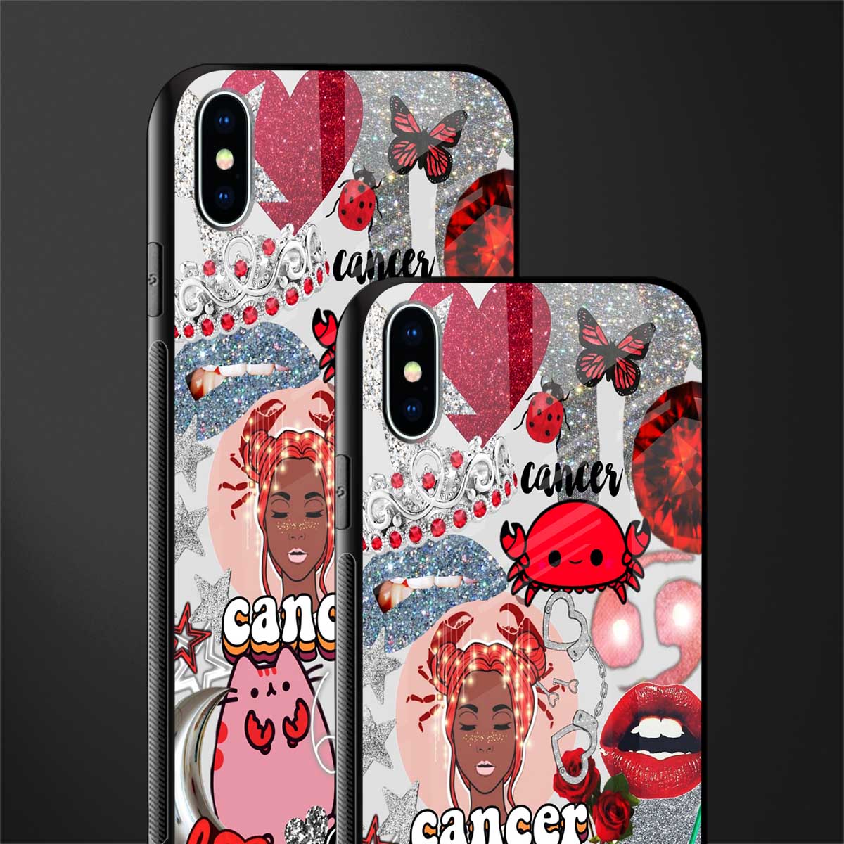 cancer aesthetic collage glass case for iphone xs max image-2