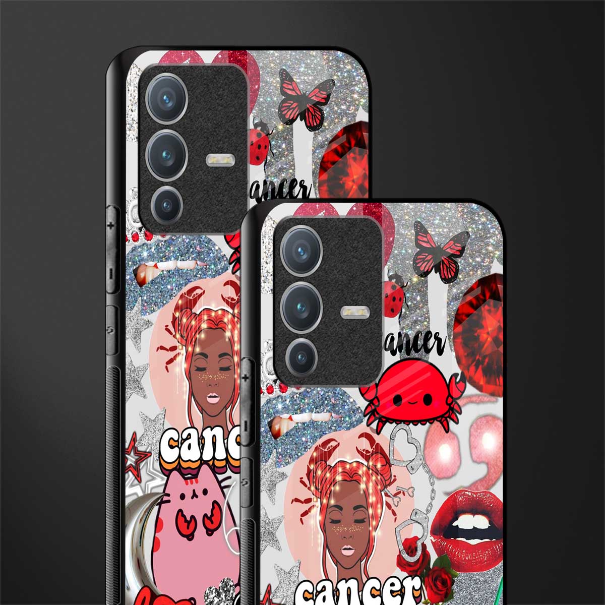 cancer aesthetic collage glass case for vivo v23 pro 5g image-2