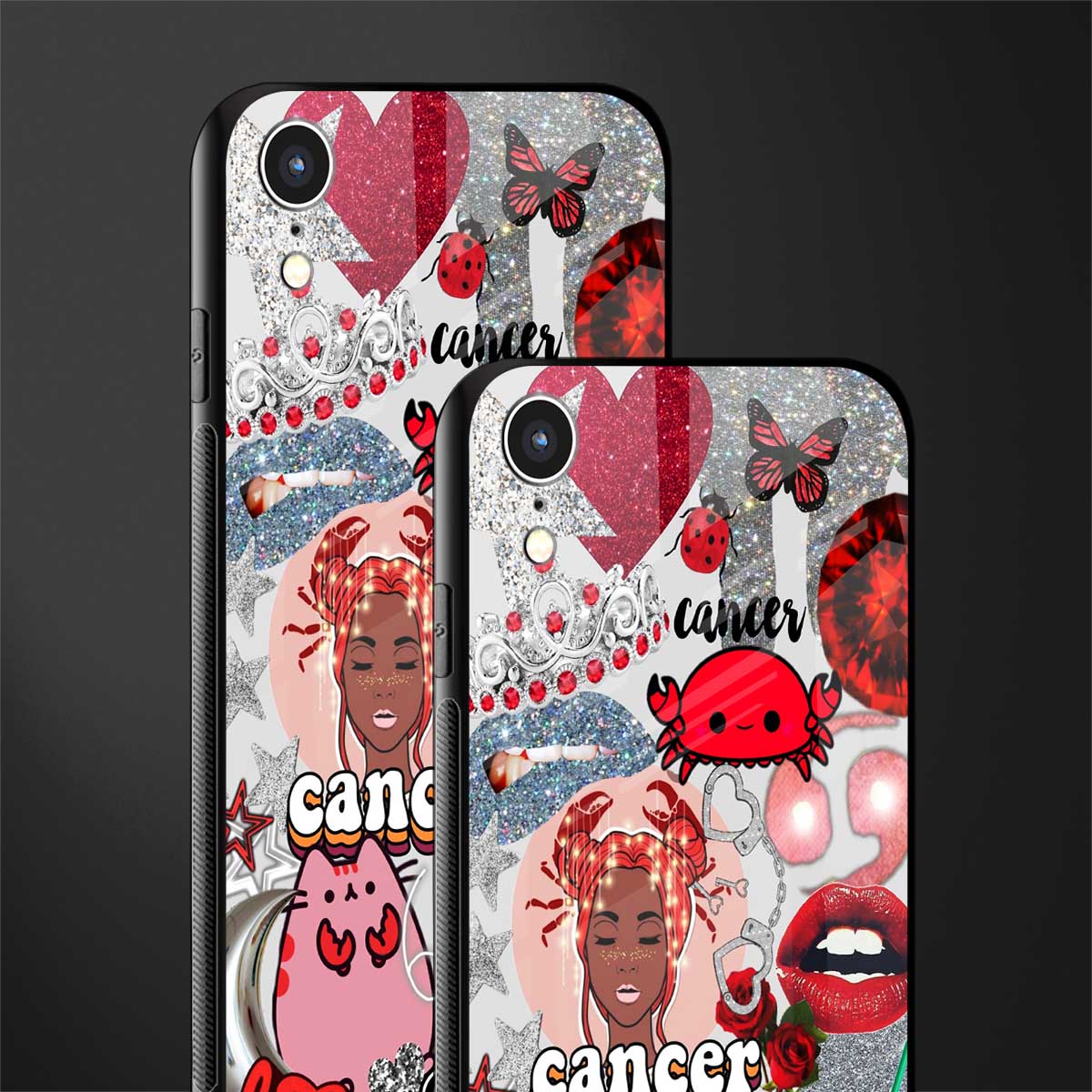 cancer aesthetic collage glass case for iphone xr image-2