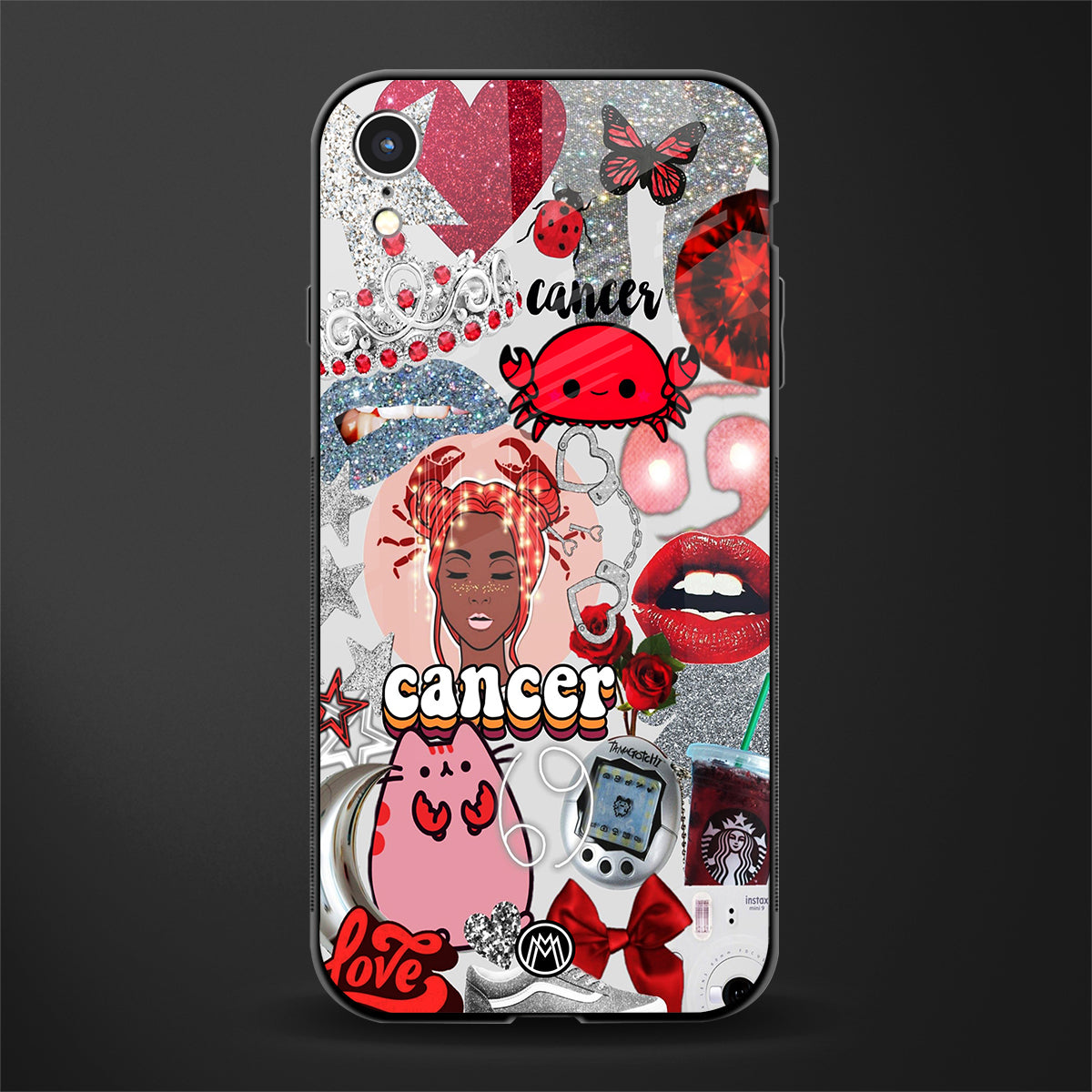 cancer aesthetic collage glass case for iphone xr image