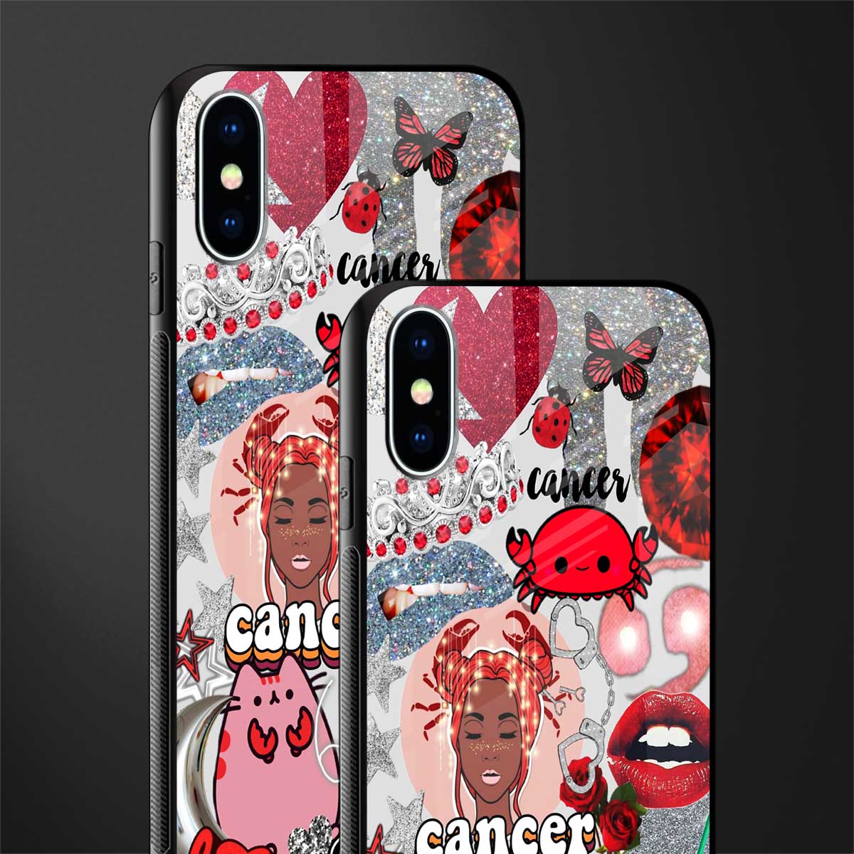 cancer aesthetic collage glass case for iphone xs image-2