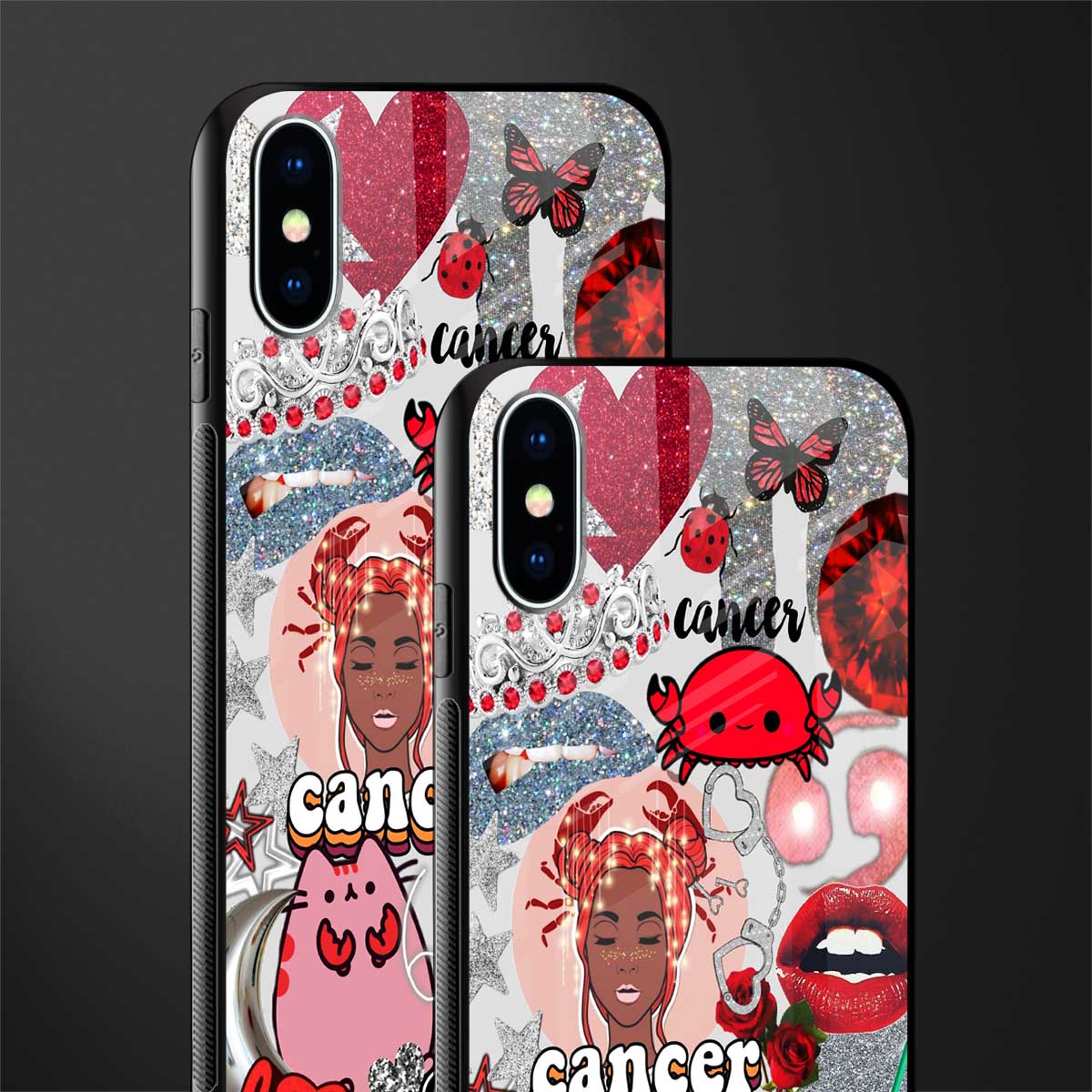 cancer aesthetic collage glass case for iphone x image-2