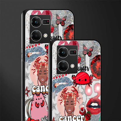 cancer aesthetic collage back phone cover | glass case for oppo f21 pro 4g