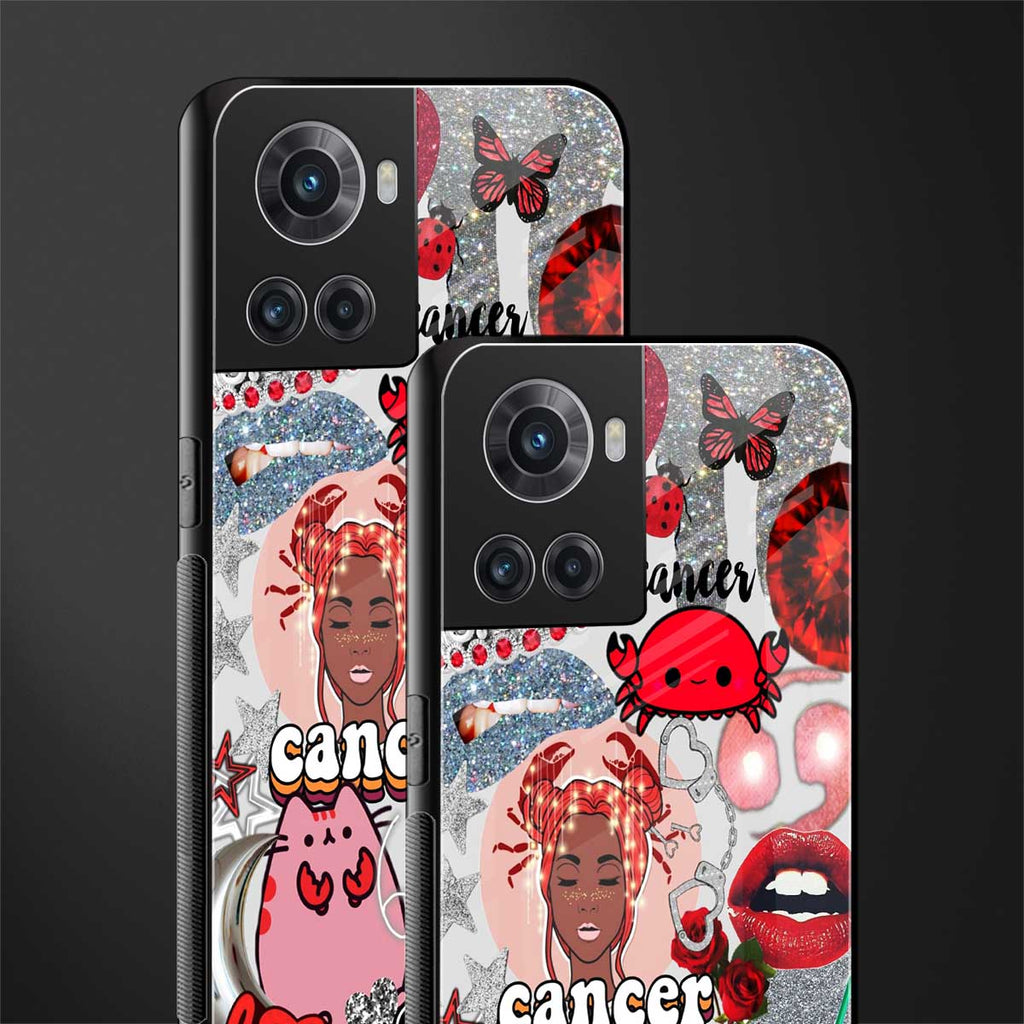 cancer aesthetic collage back phone cover | glass case for oneplus 10r 5g