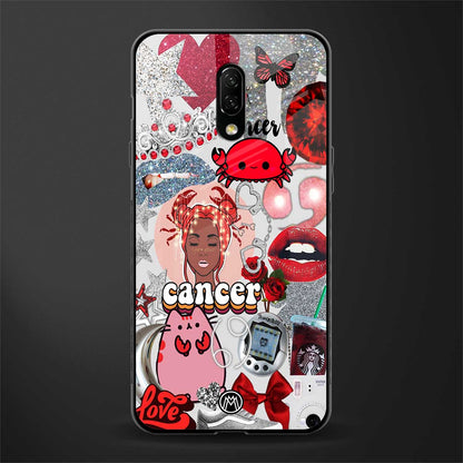 cancer aesthetic collage glass case for oneplus 7 image