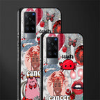 cancer aesthetic collage glass case for vivo x60 image-2
