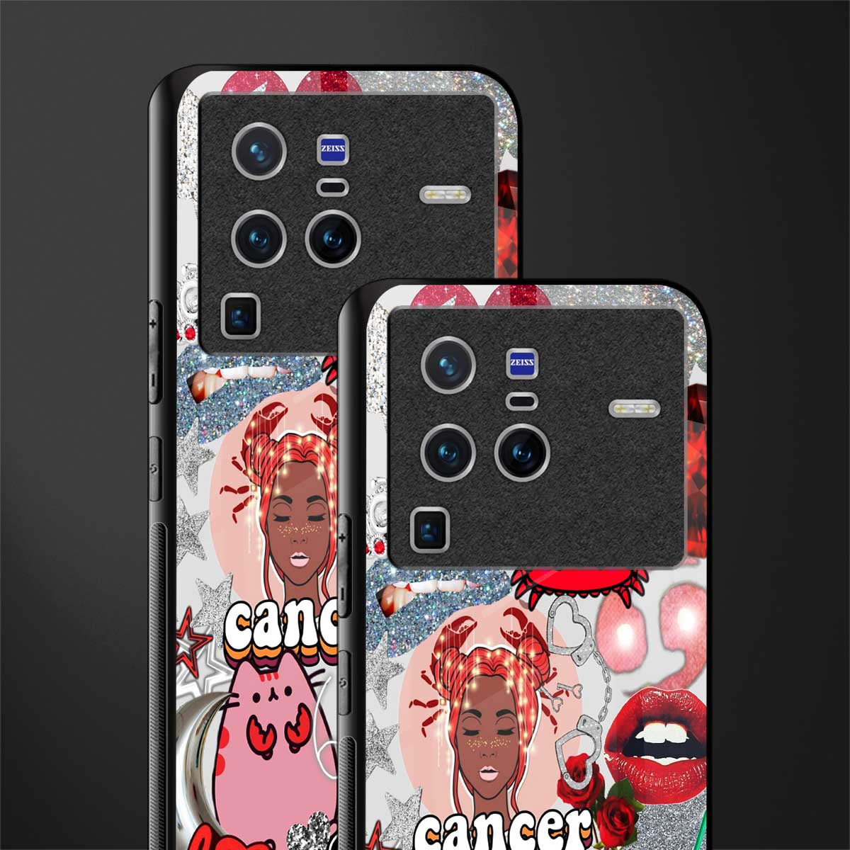 cancer aesthetic collage glass case for vivo x80 pro 5g image-2