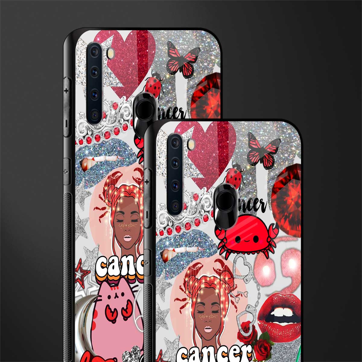 cancer aesthetic collage glass case for samsung a21 image-2