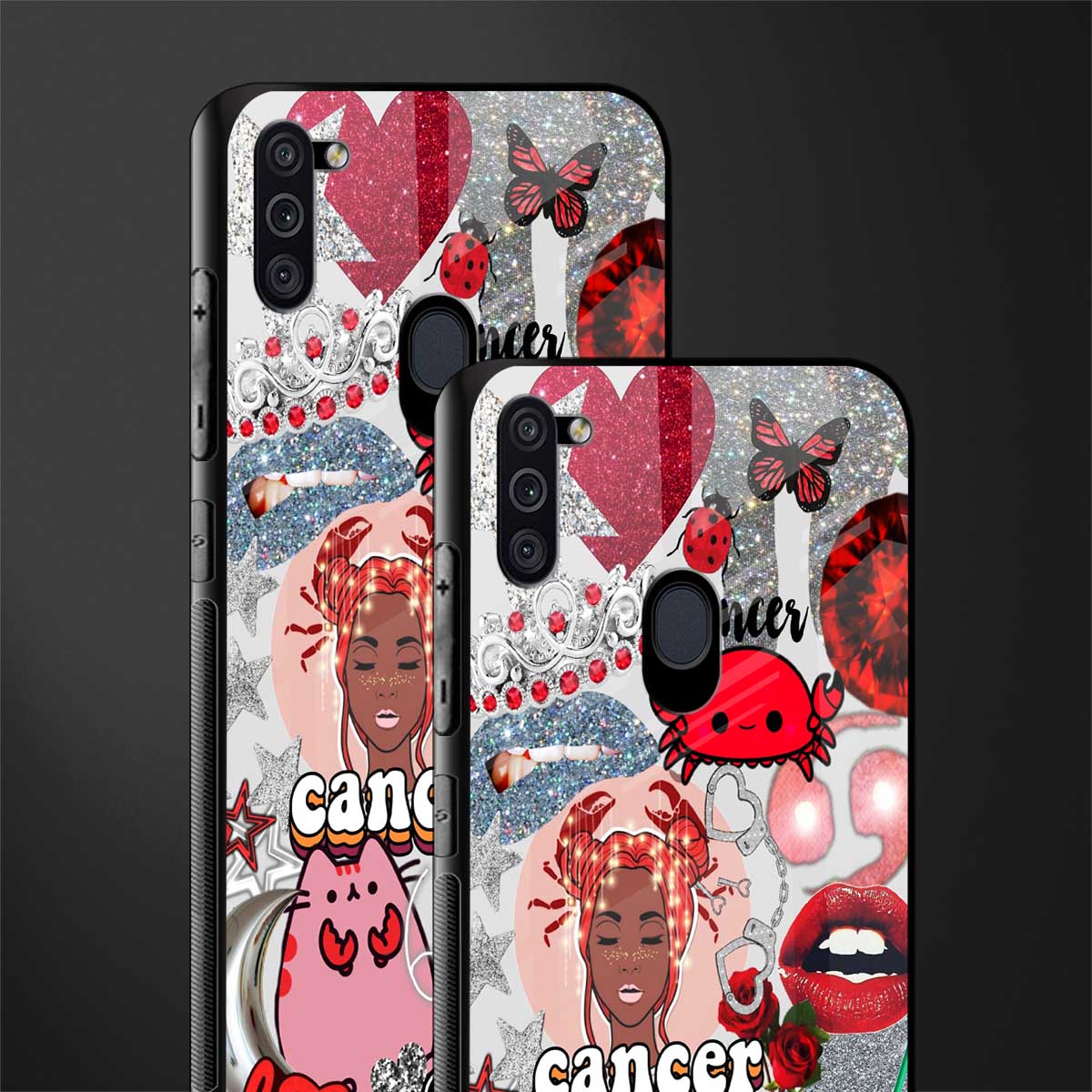 cancer aesthetic collage glass case for samsung a11 image-2
