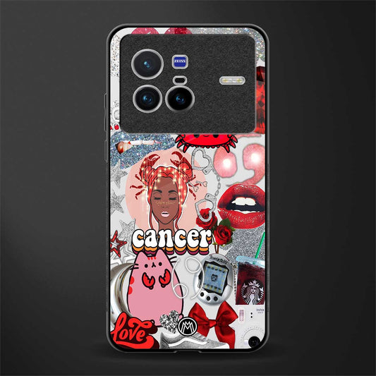 cancer aesthetic collage glass case for vivo x80 image