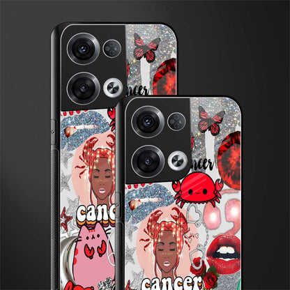 cancer aesthetic collage back phone cover | glass case for oppo reno 8