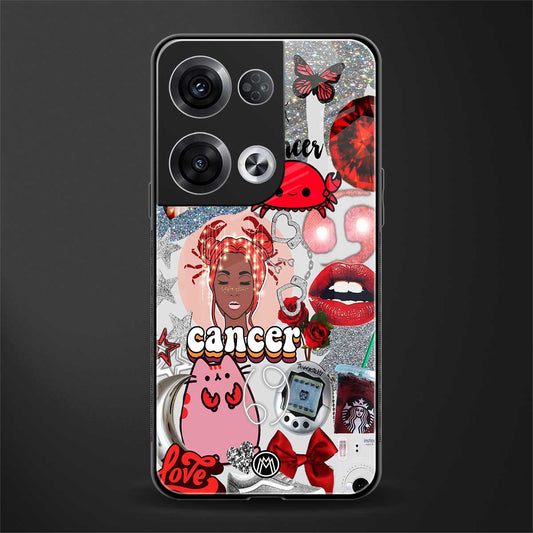 cancer aesthetic collage back phone cover | glass case for oppo reno 8