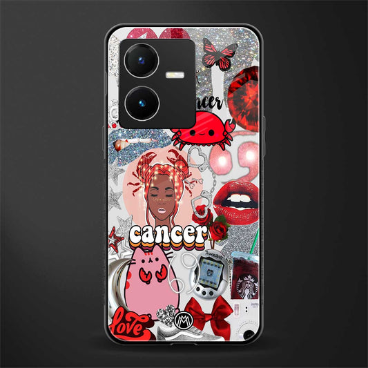 cancer aesthetic collage back phone cover | glass case for vivo y22