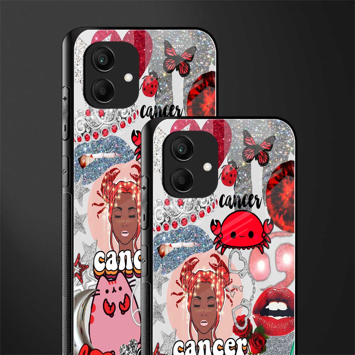 cancer aesthetic collage back phone cover | glass case for samsung galaxy a04