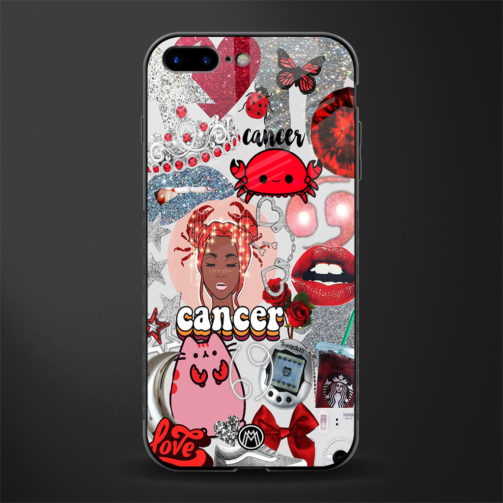 cancer aesthetic collage glass case for iphone 8 plus image