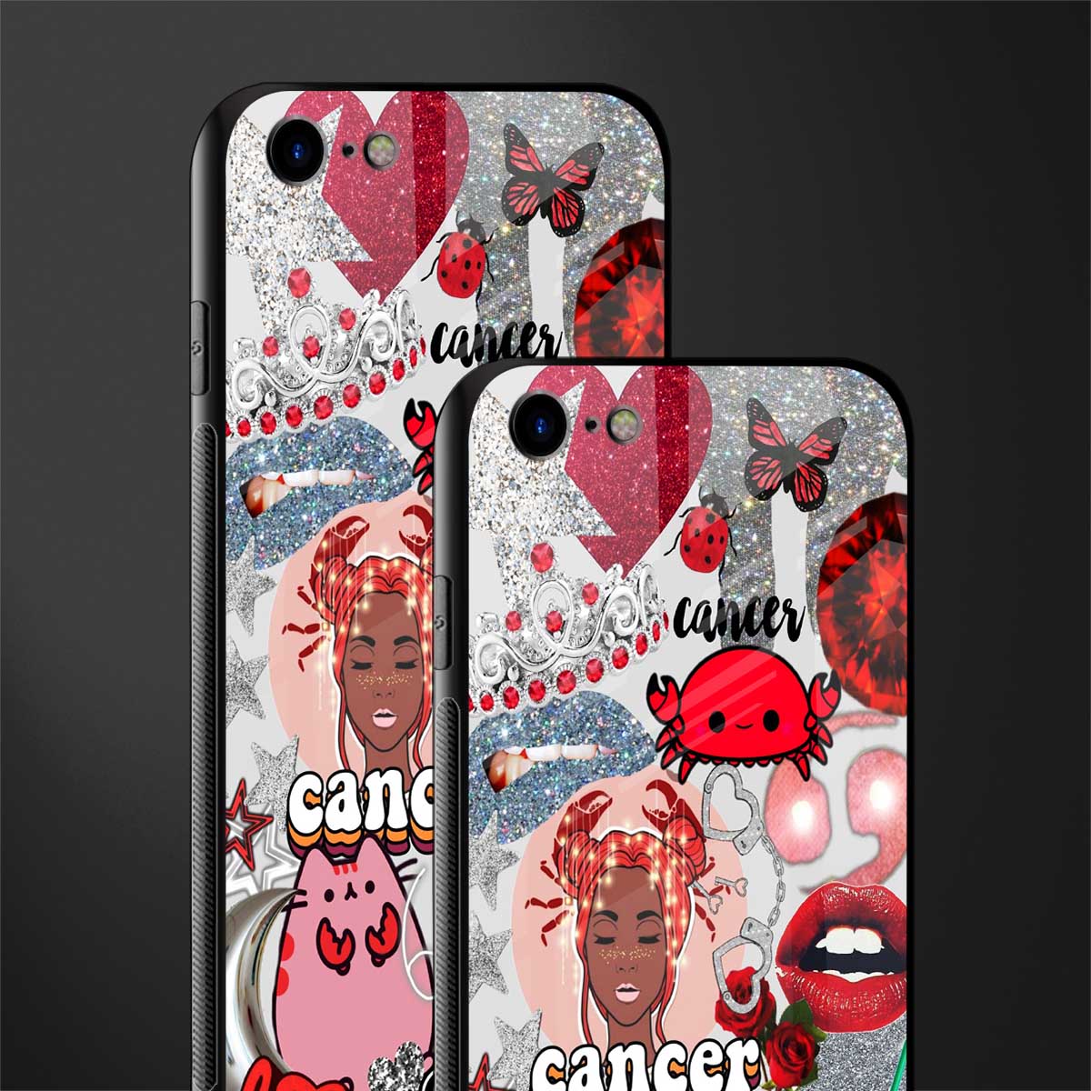 cancer aesthetic collage glass case for iphone se 2020 image-2