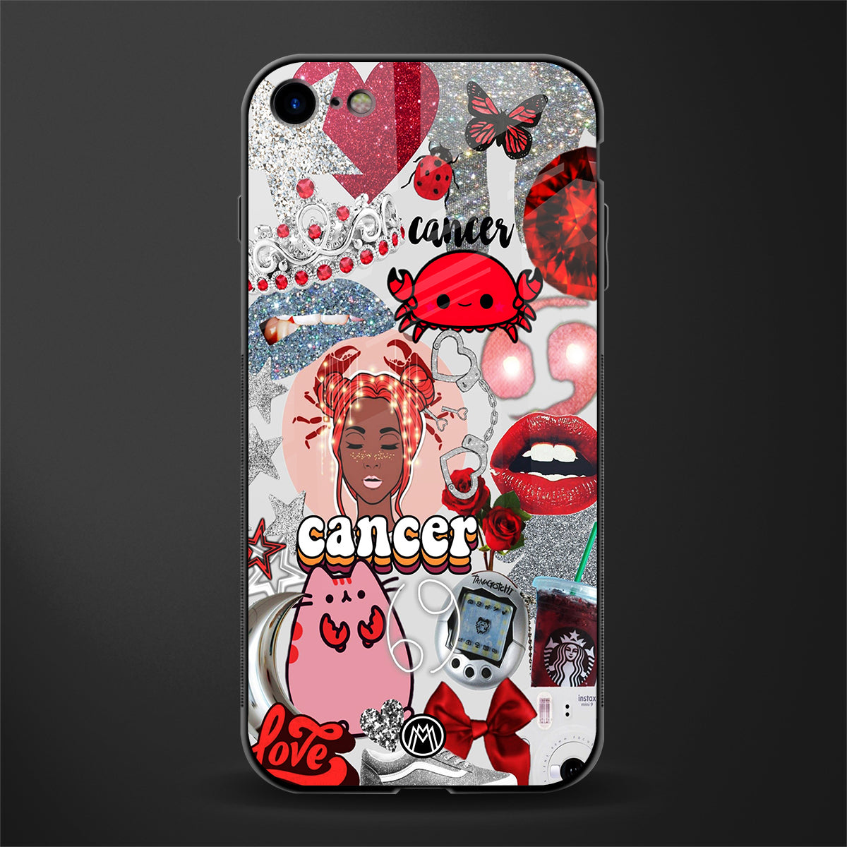 cancer aesthetic collage glass case for iphone se 2020 image