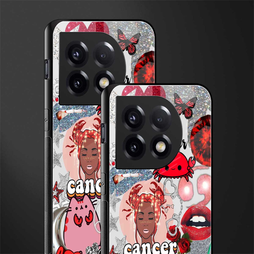 cancer aesthetic collage back phone cover | glass case for oneplus 11