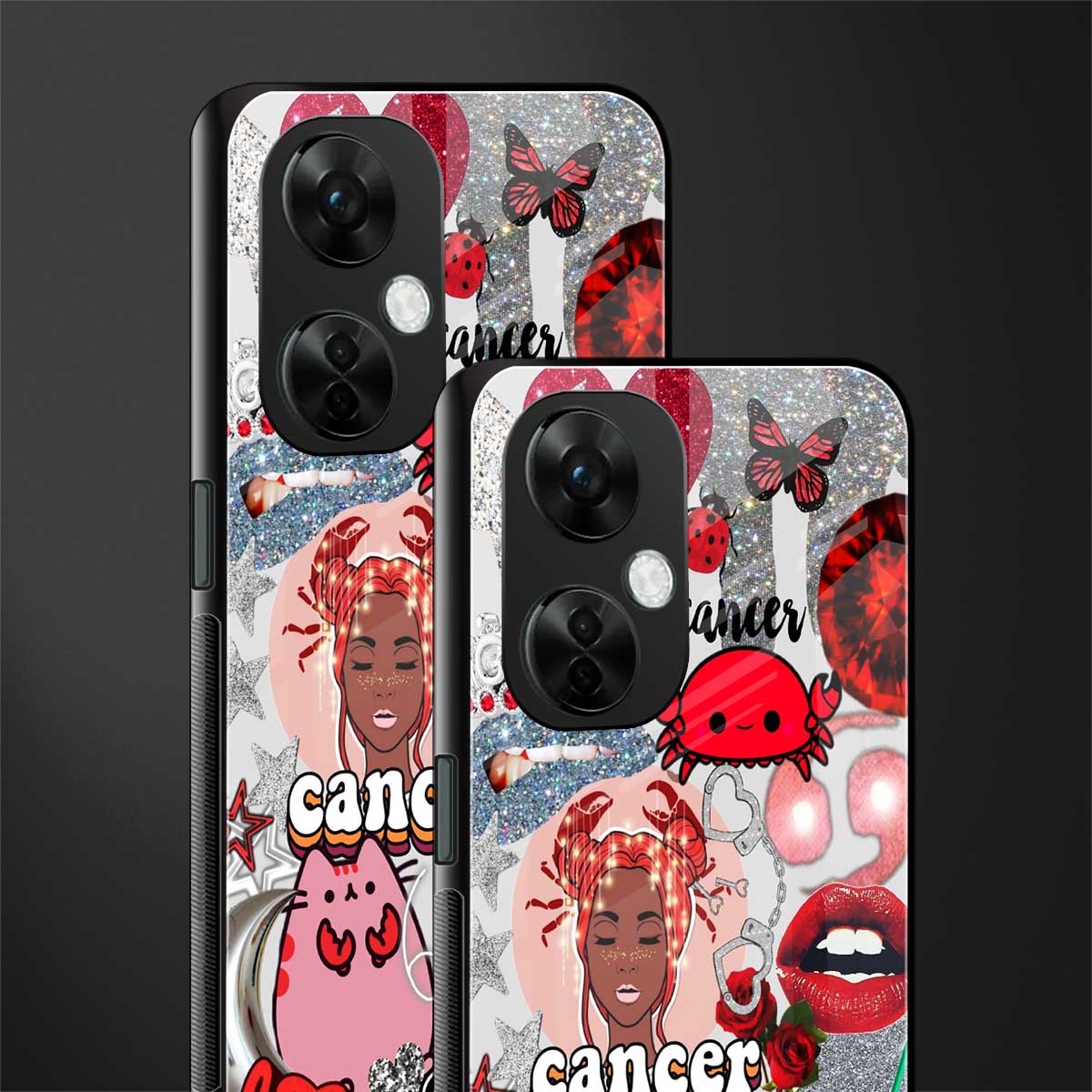 cancer aesthetic collage back phone cover | glass case for oneplus nord ce 3 lite