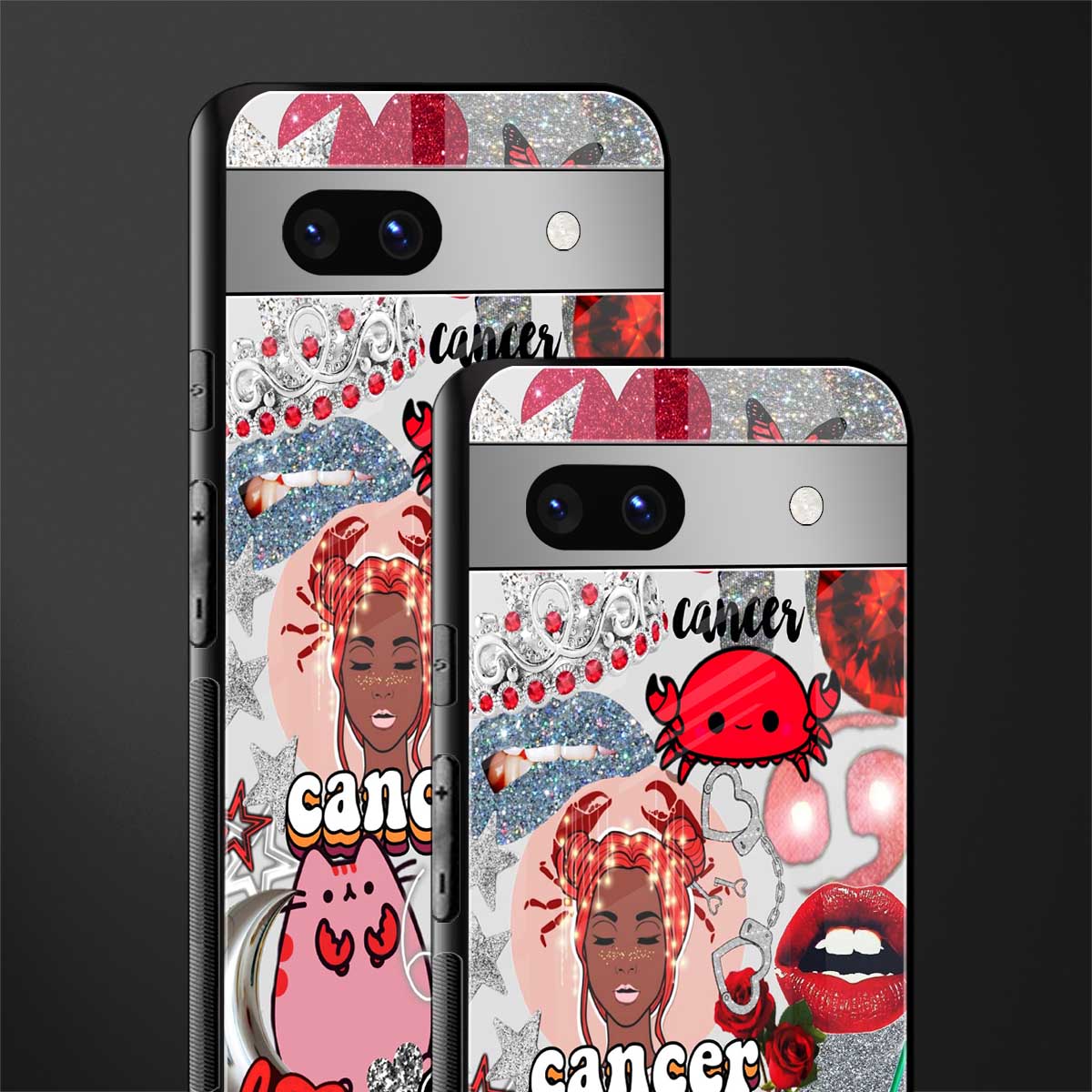 cancer aesthetic collage back phone cover | glass case for Google Pixel 7A
