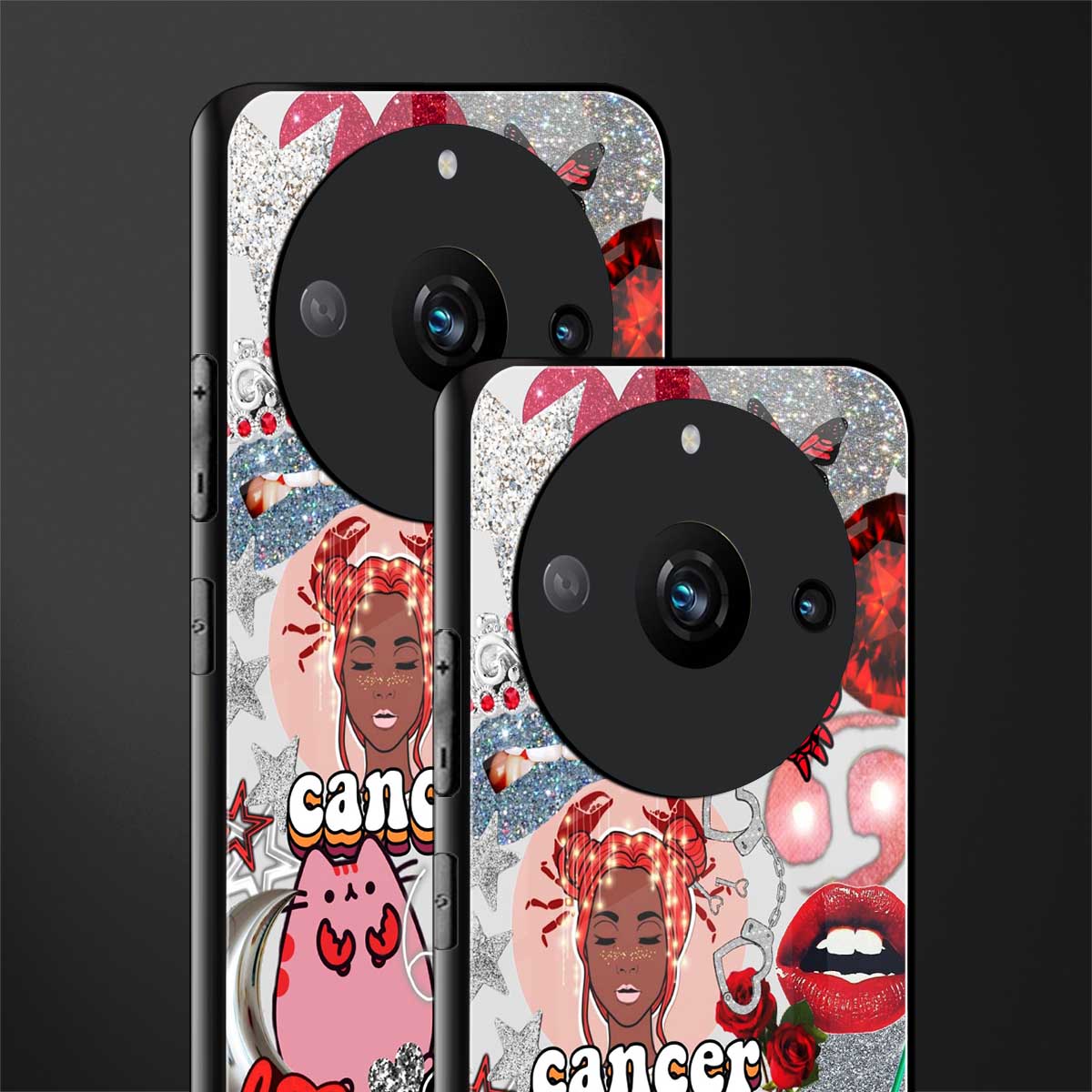 cancer aesthetic collage back phone cover | glass case for realme 11 pro 5g