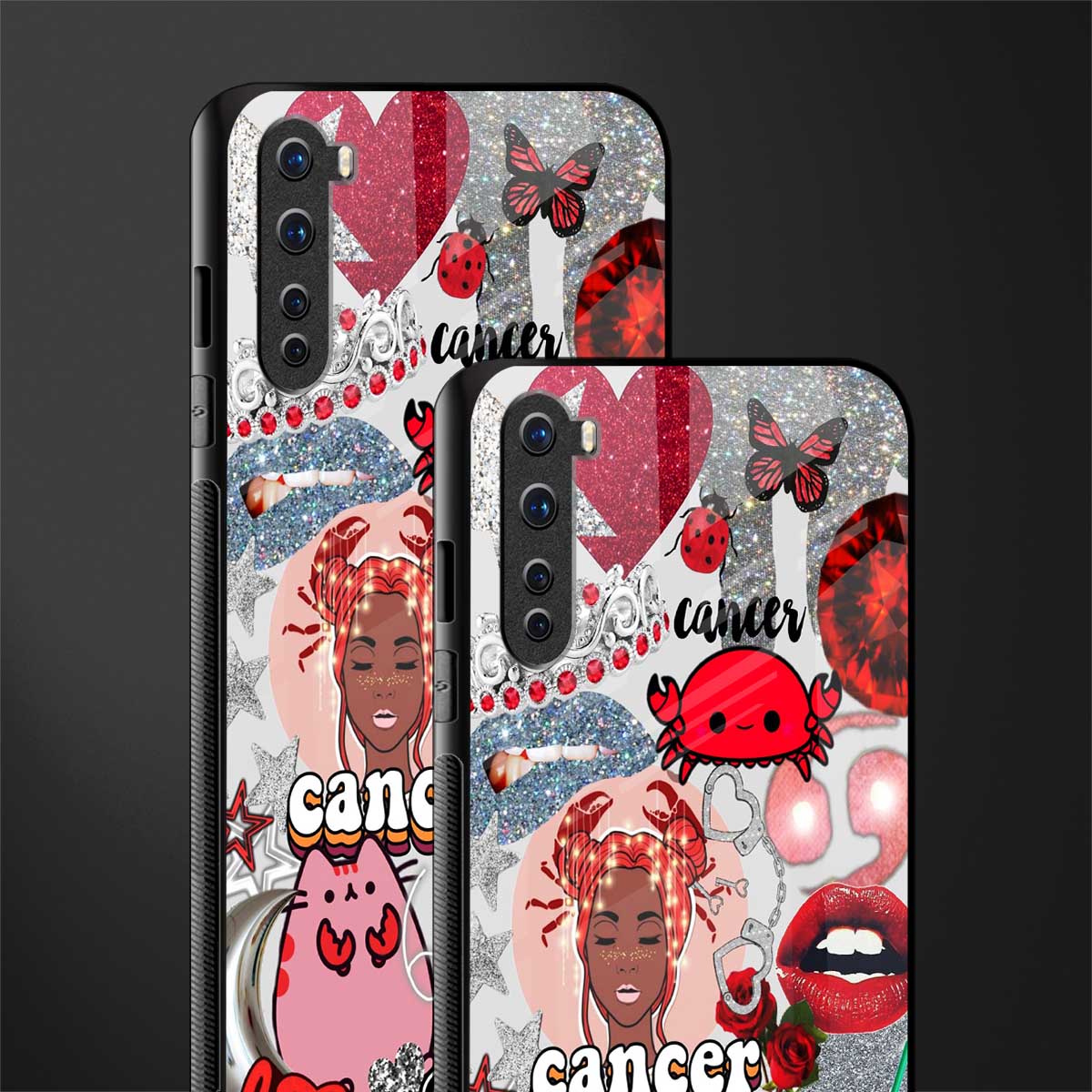 cancer aesthetic collage glass case for oneplus nord ac2001 image-2