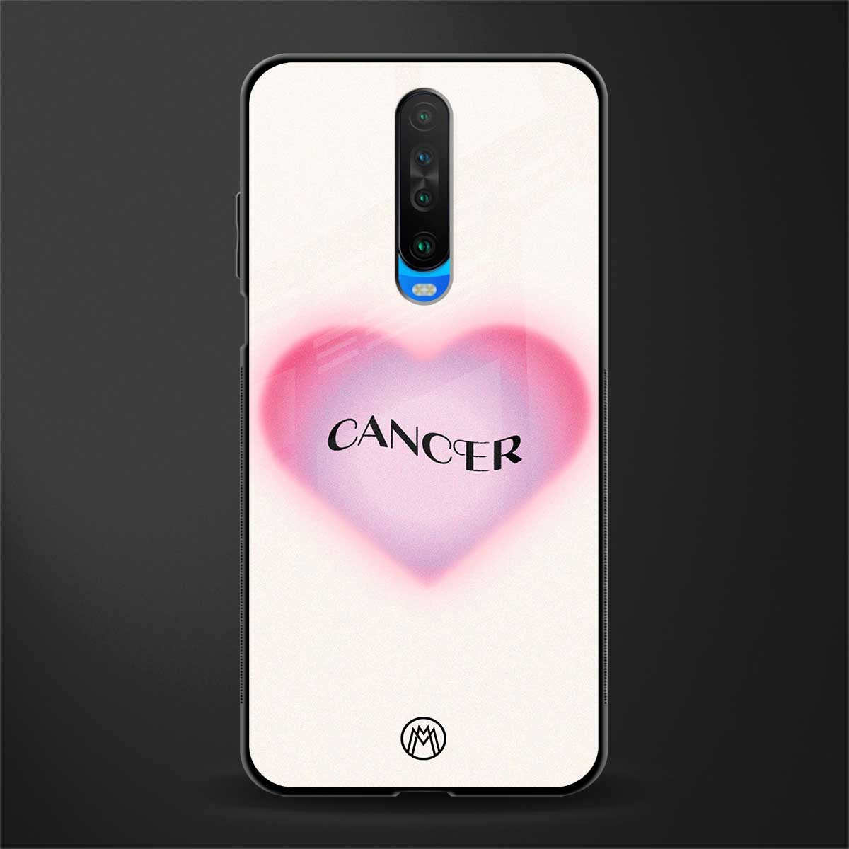 cancer minimalistic glass case for poco x2 image