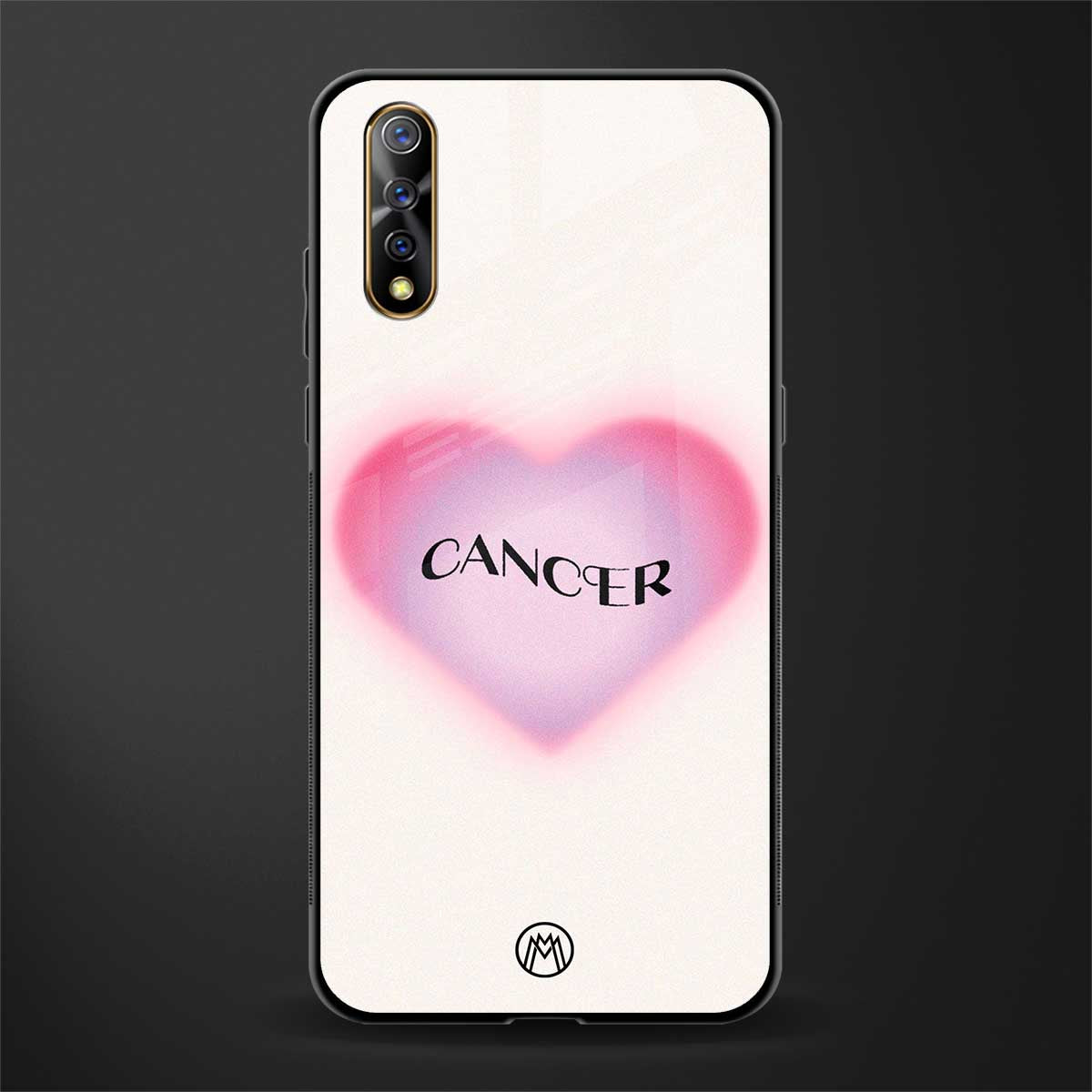 cancer minimalistic glass case for vivo s1 image