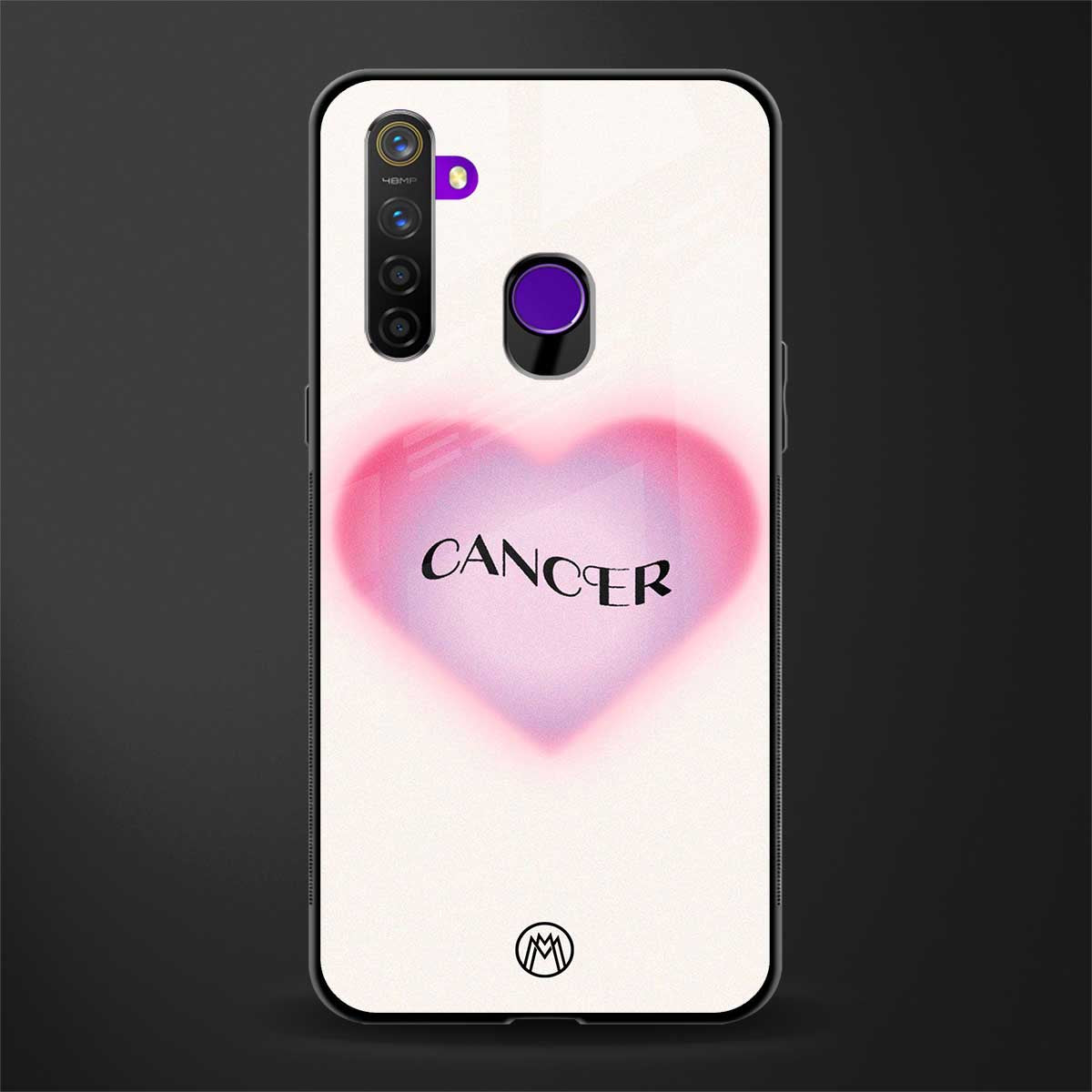 cancer minimalistic glass case for realme 5i image