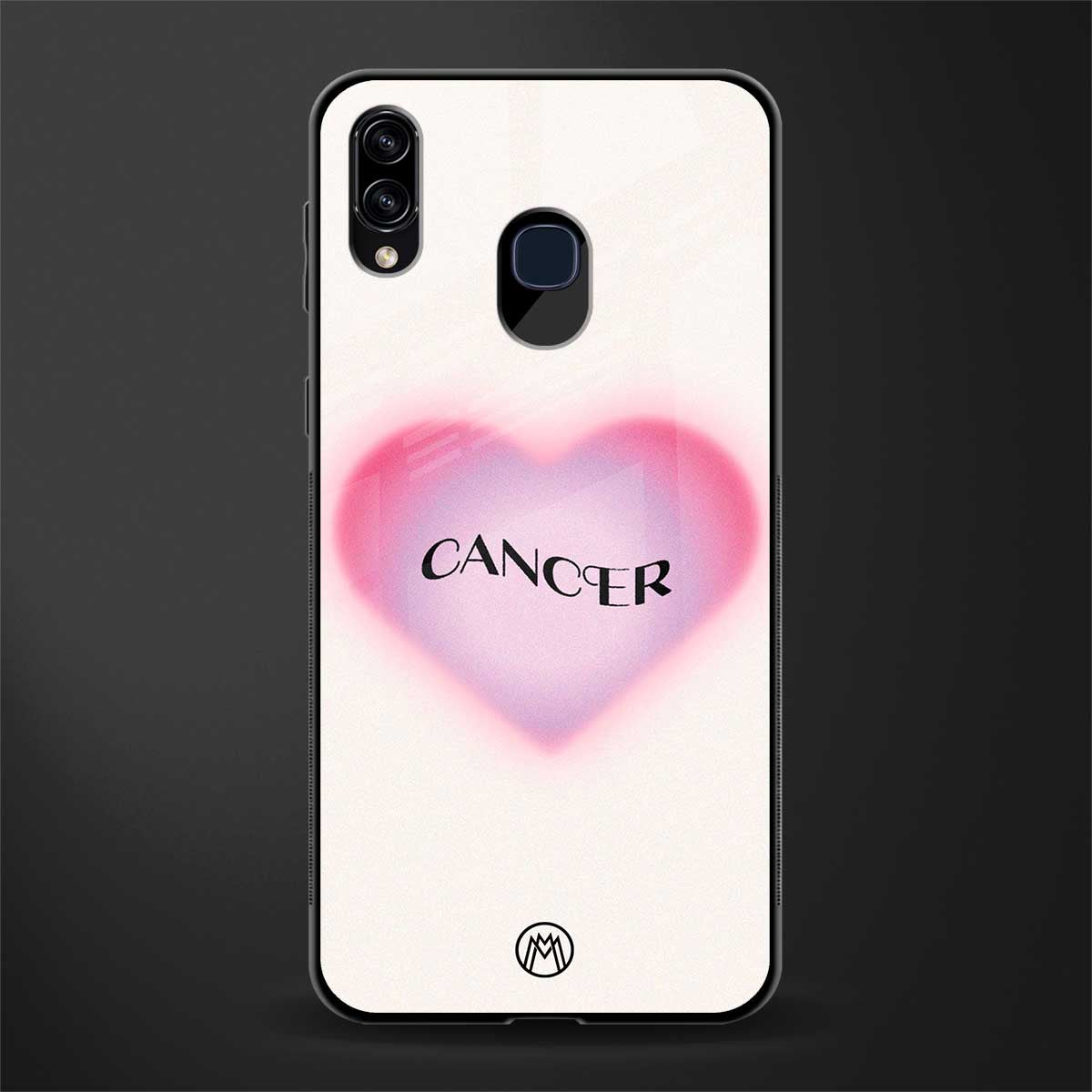 cancer minimalistic glass case for samsung galaxy a30 image