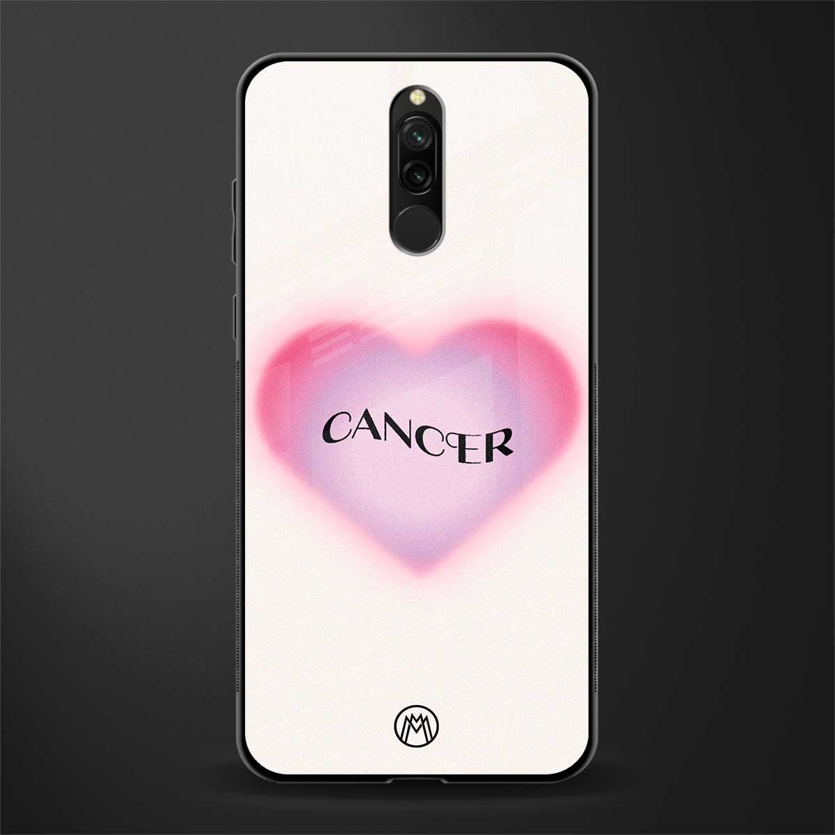 cancer minimalistic glass case for redmi 8 image