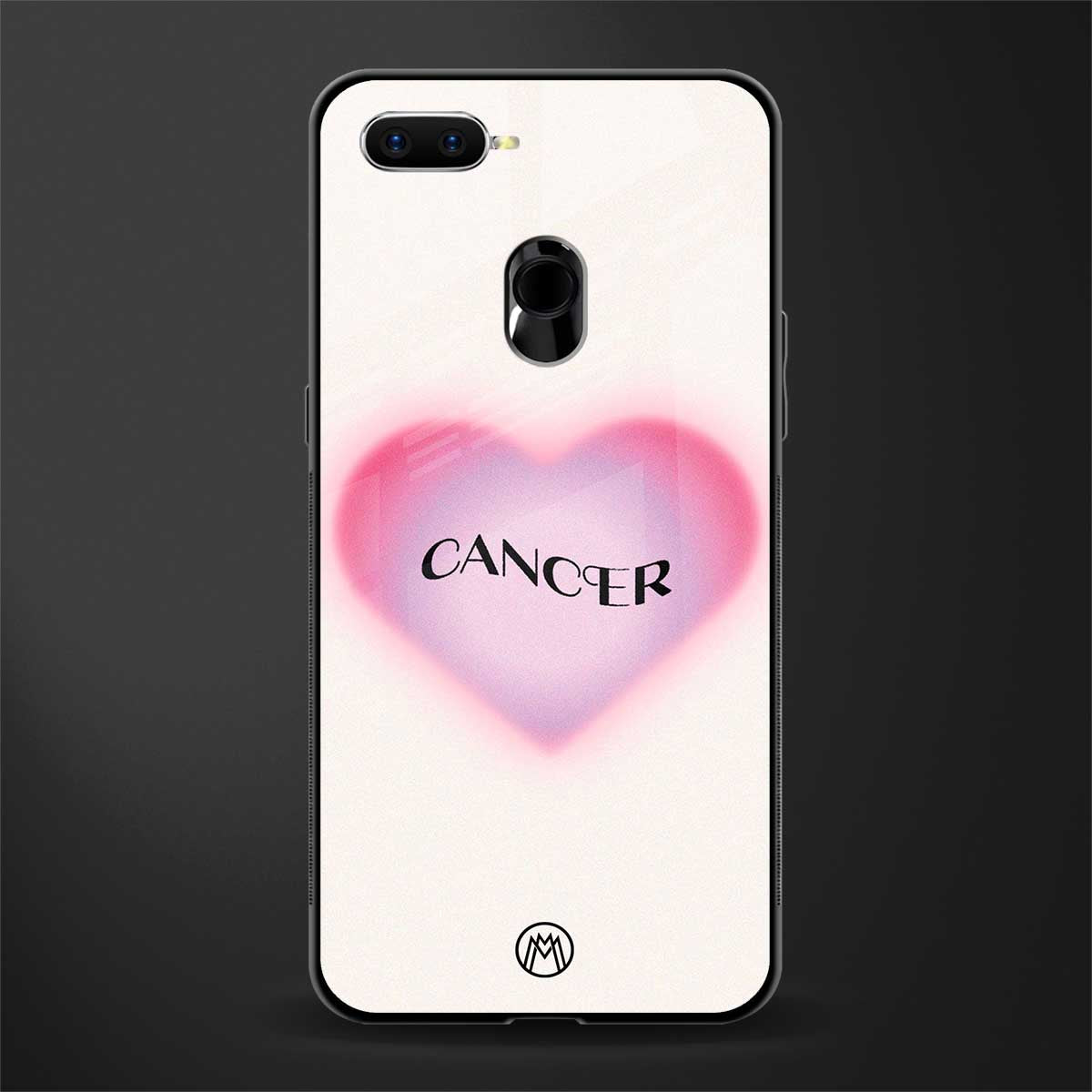 cancer minimalistic glass case for oppo a7 image