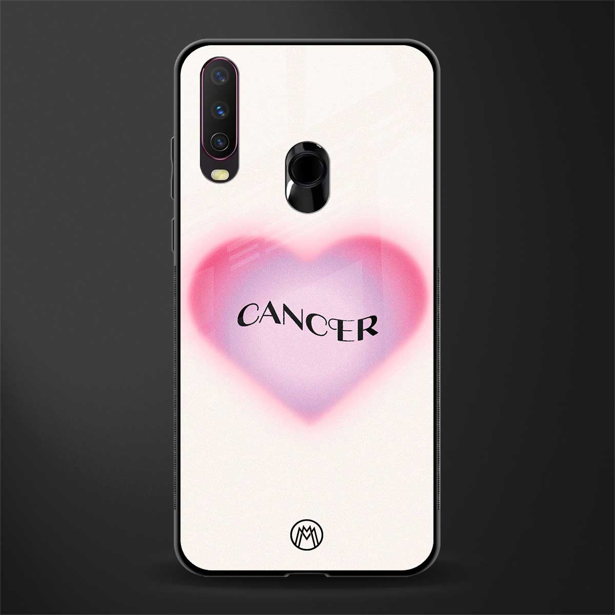 cancer minimalistic glass case for vivo y12 image