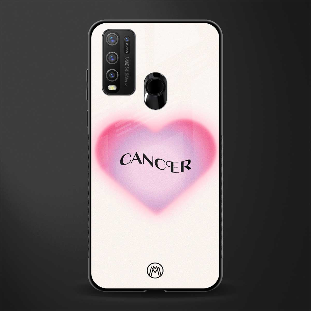 cancer minimalistic glass case for vivo y30 image