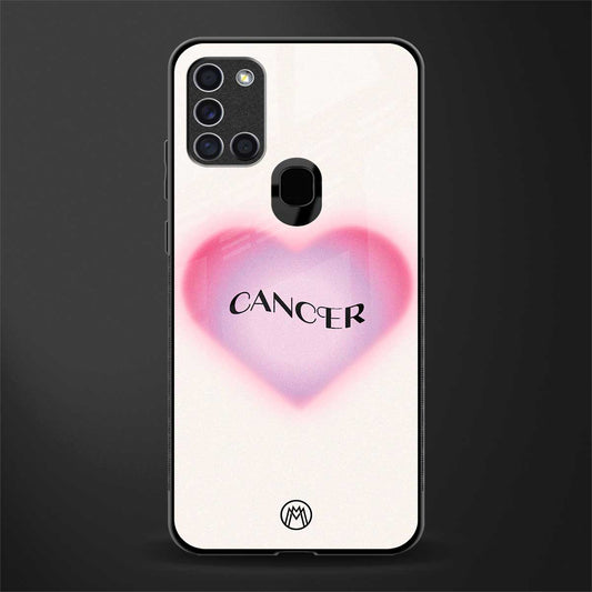 cancer minimalistic glass case for samsung galaxy a21s image
