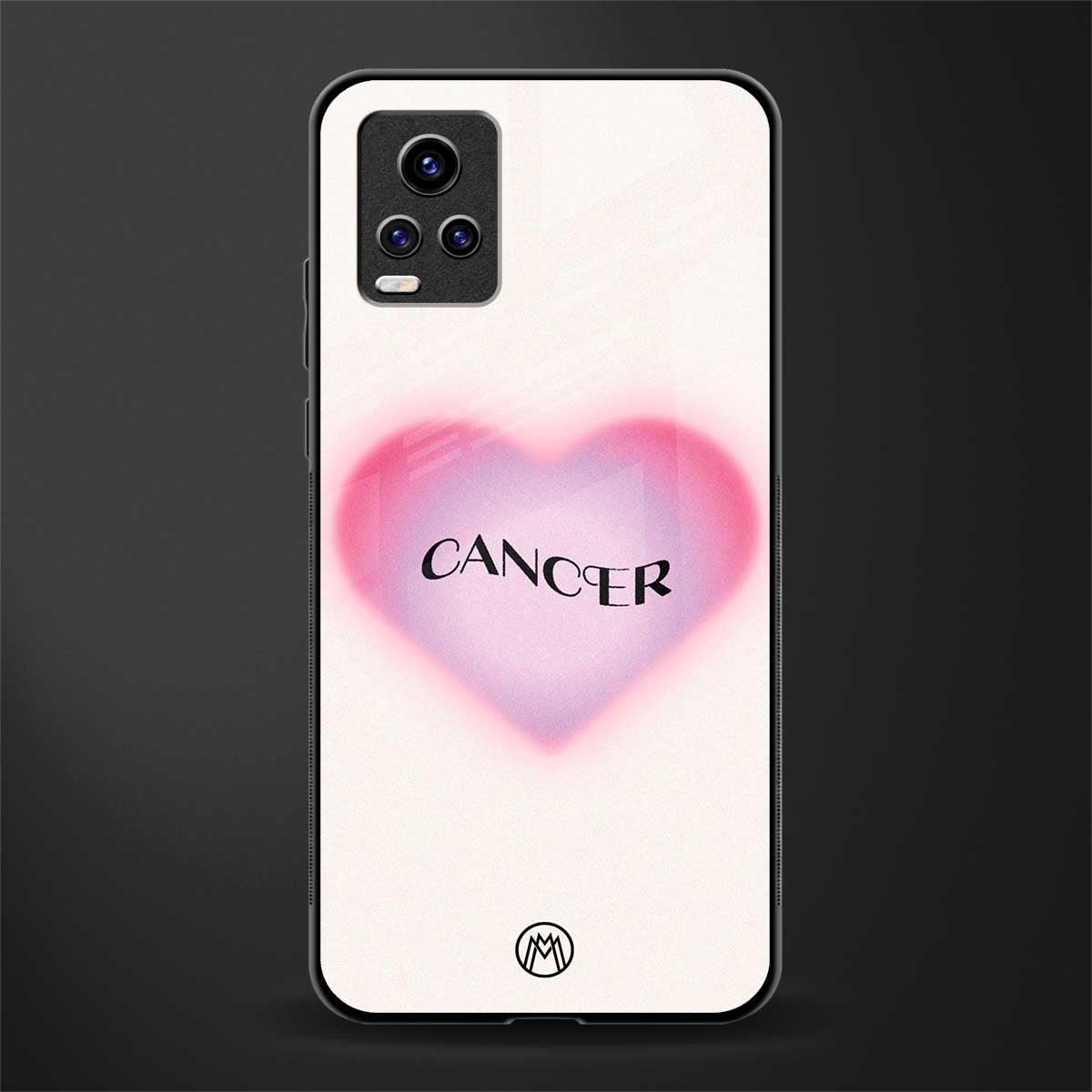 cancer minimalistic glass case for vivo v20 image