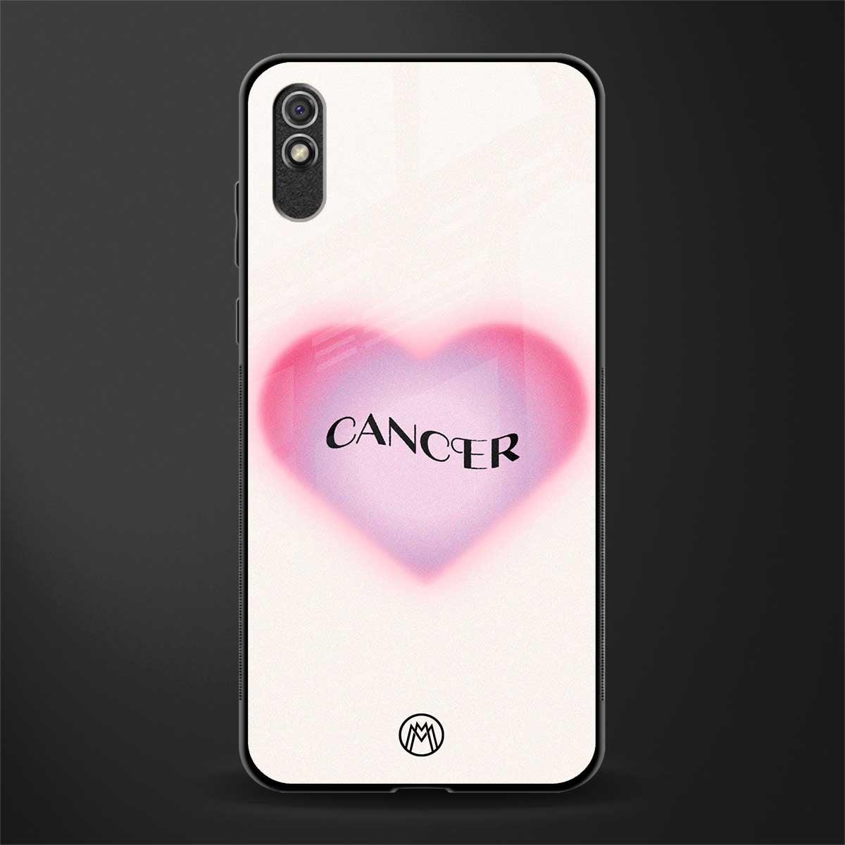 cancer minimalistic glass case for redmi 9i image