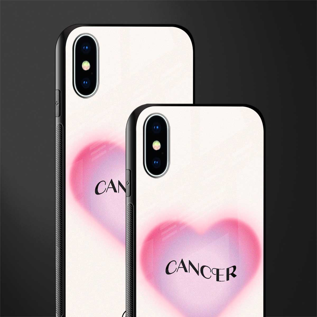 cancer minimalistic glass case for iphone xs image-2