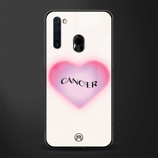 cancer minimalistic glass case for samsung a21 image