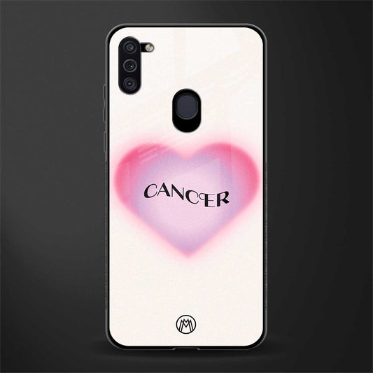 cancer minimalistic glass case for samsung galaxy m11 image