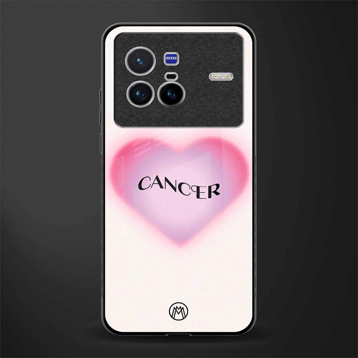 cancer minimalistic glass case for vivo x80 image