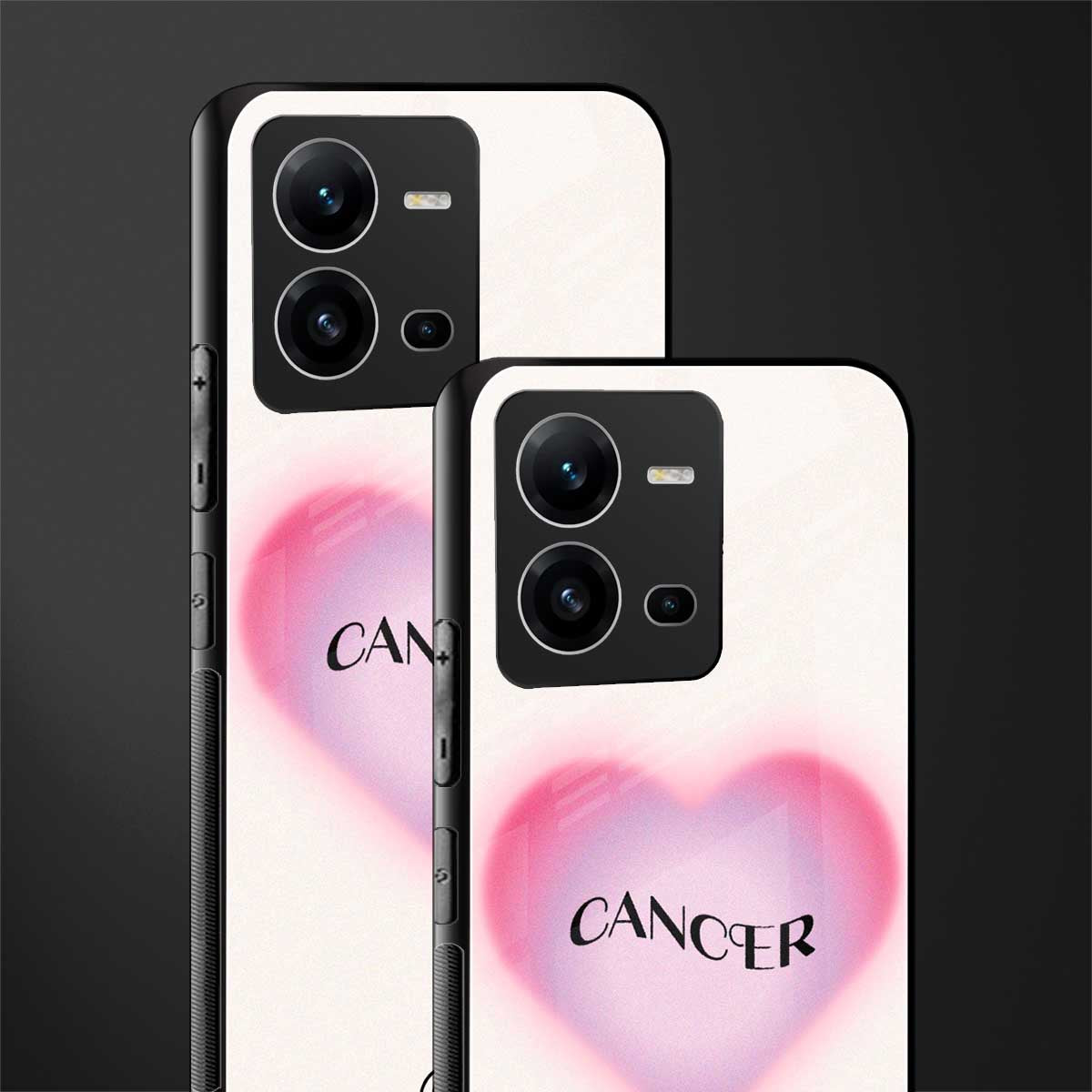 cancer minimalistic back phone cover | glass case for vivo v25-5g
