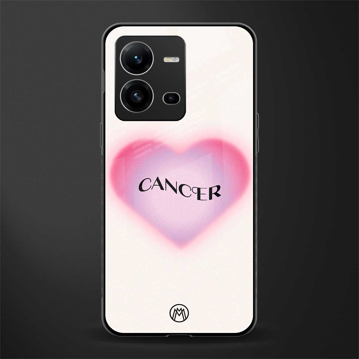 cancer minimalistic back phone cover | glass case for vivo v25-5g