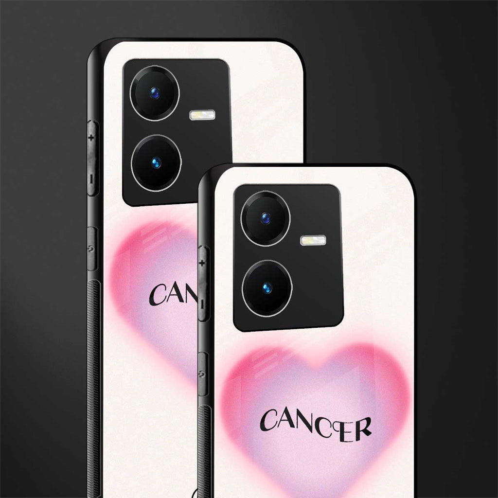 cancer minimalistic back phone cover | glass case for vivo y22